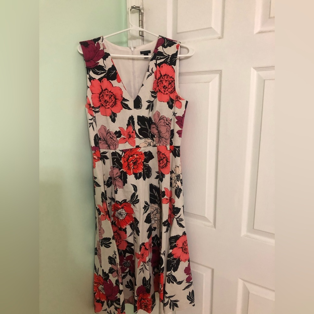 Ann Taylor Floral Sleeveless Dress Size 8
